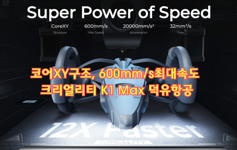 크리얼리티 K1 Max CoreXY구조 600mm/s 최대 출력속도