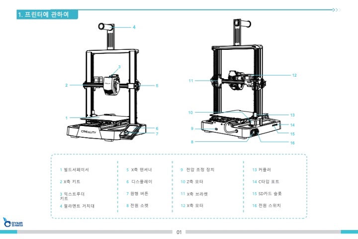크리얼리티 엔더3 V3SE 3D프린터 한국어 사용자설명서