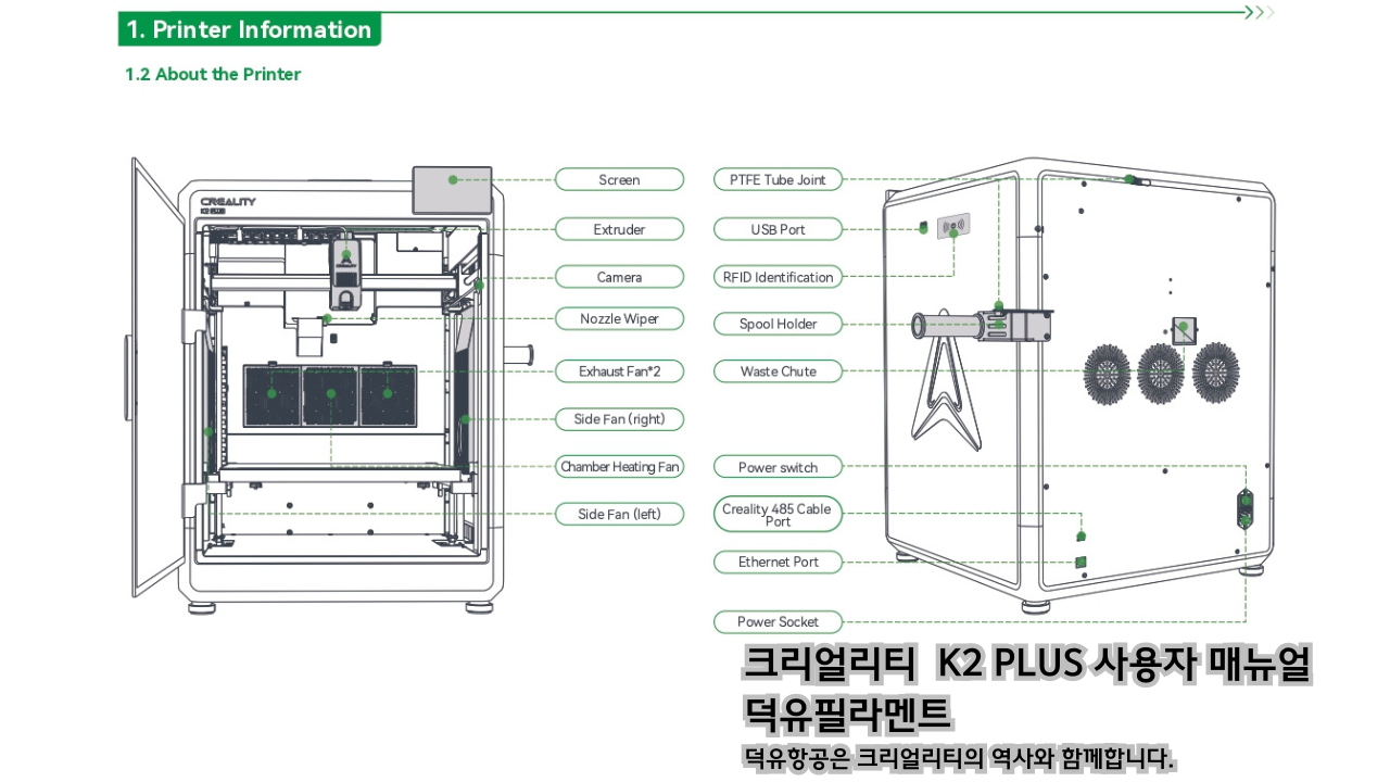 크리얼리티 K2 PLUS 사용자 매뉴얼 덕유필라멘트 DY필라멘트