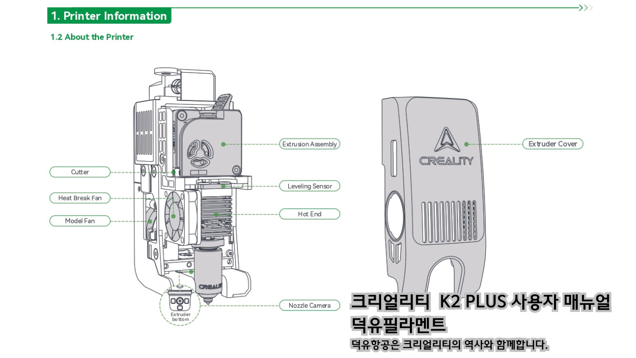 크리얼리티 K2 PLUS 사용자 매뉴얼 덕유필라멘트 DY필라멘트