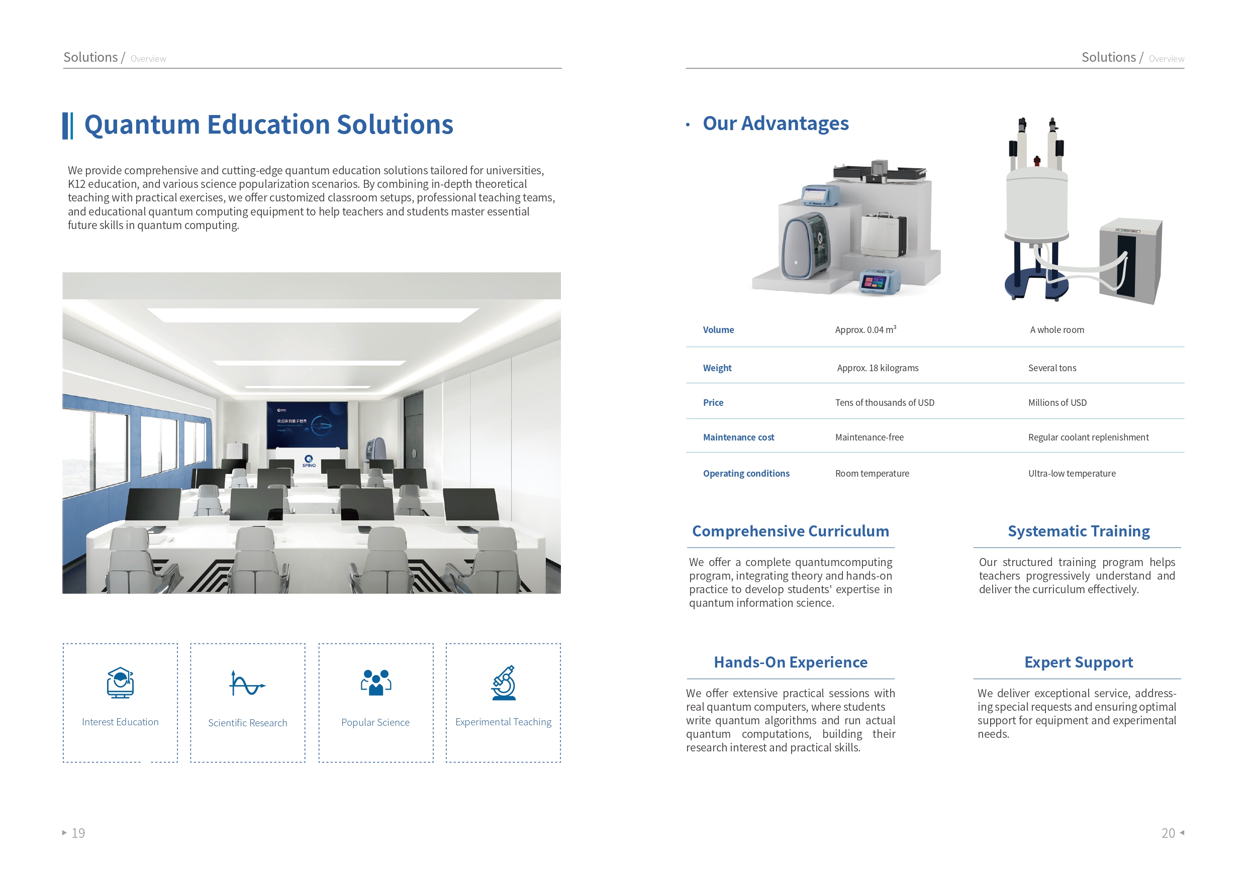 스핀큐 양자컴퓨터 제품 및 서비스 설명; SpinQ Quantum Products & Service Brochure
