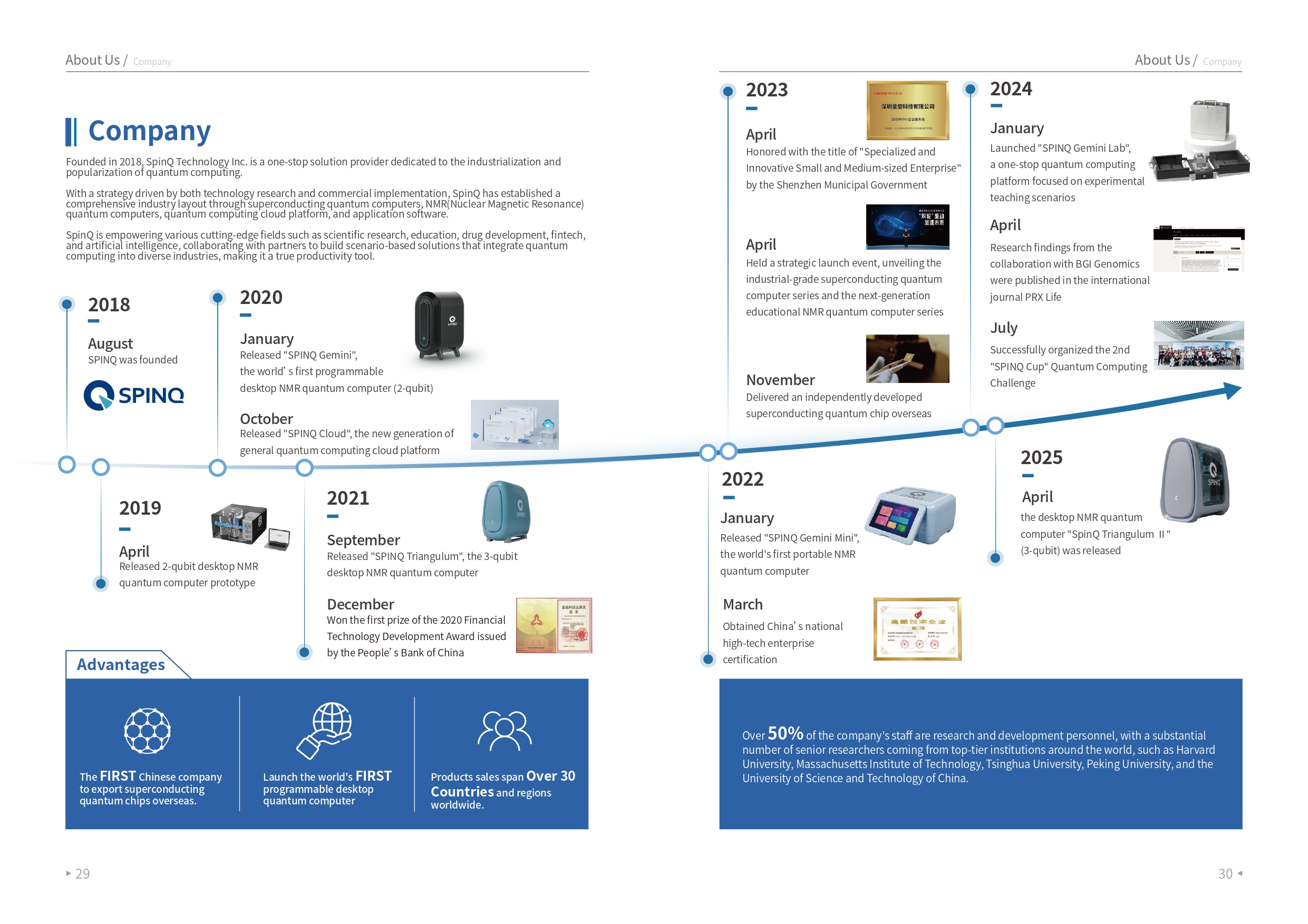 스핀큐 양자컴퓨터 제품 및 서비스 설명; SpinQ Quantum Products & Service Brochure