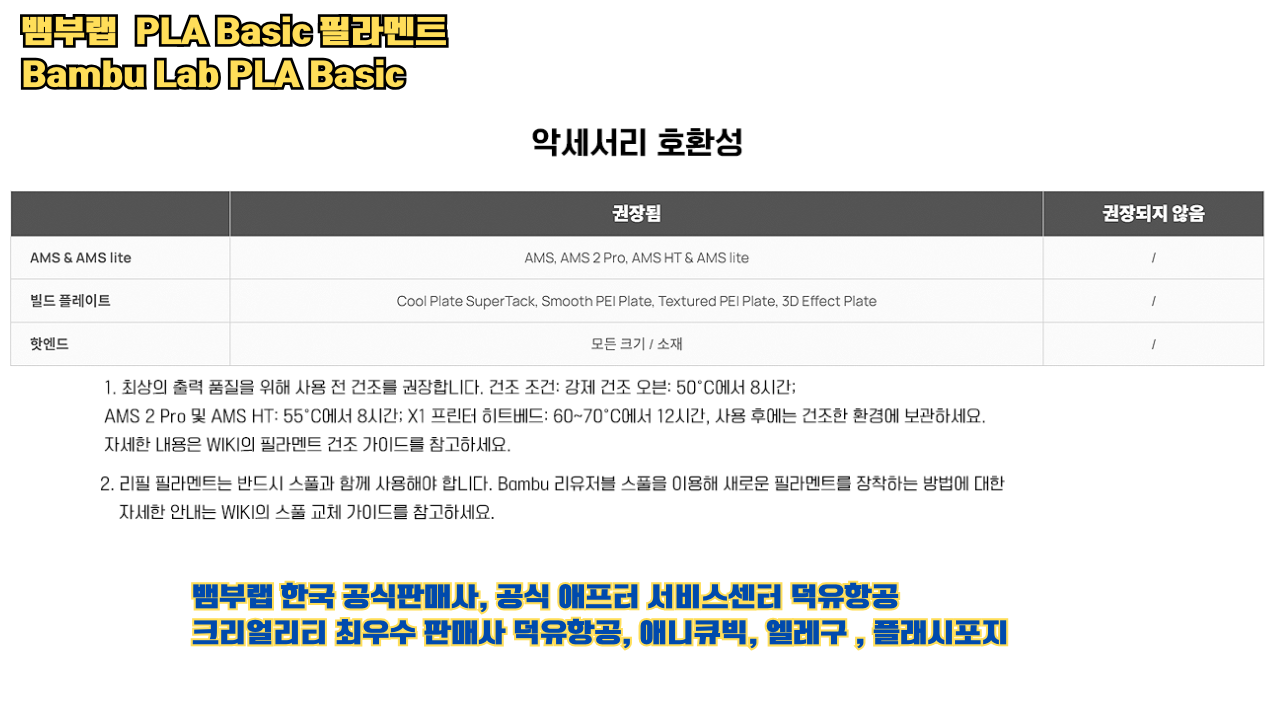 뱀부랩 A1, A1mini, P1S, P1SC, X1C, AMS, H2D 3D프린터 공식 뱀부랩 PLA Basic 필라멘트, Bambu PLA Basic