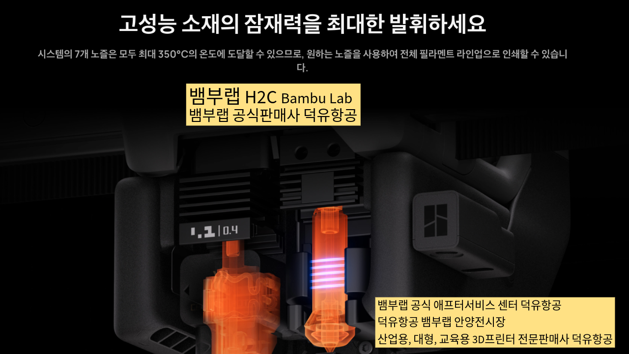 뱀부랩 H2C 모델은가장 완성도 높은 뱀부랩 3D프린터 모델입니다. 테크레이더 리뷰외2개의 제품리뷰,  #Bambulab #뱀부랩 #H2C #덕유항공 #리뷰 #완성도