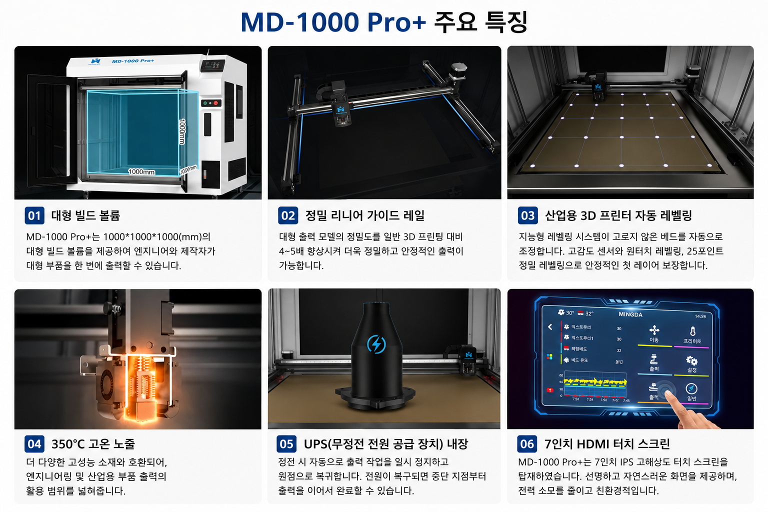 Mingda MD-1000 Pro+ 대형 산업용 3D프린터, 밍다 MD-1000 Pro+ 판매 배송 설치 덕유항공