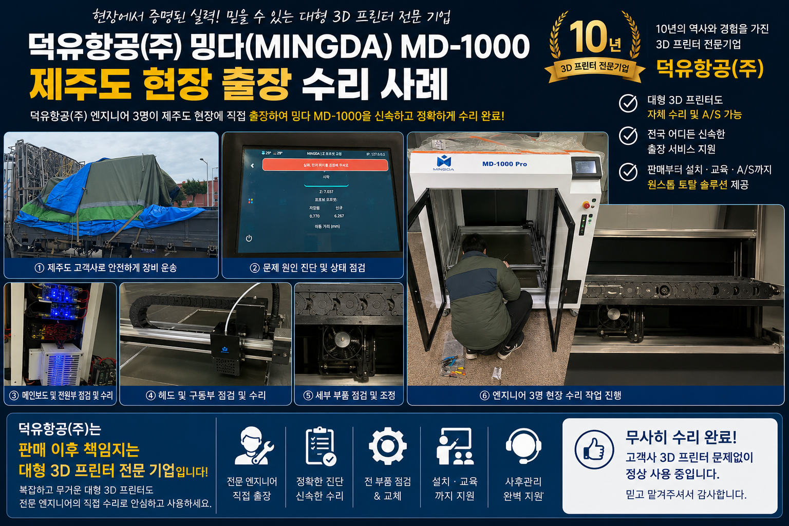 Mingda MD-1000 Pro+ 대형 산업용 3D프린터, 밍다 MD-1000 Pro+ 판매 배송 설치 덕유항공