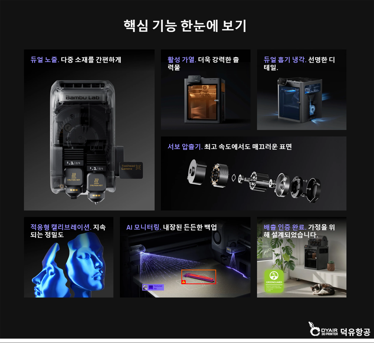 뱀부랩 X2D 3프린터, 더 간단해지고 탁월해진 미래형 3D프린터,Bambu Lab X2D 3D Printer, 한국공식서비스센터 덕유항공