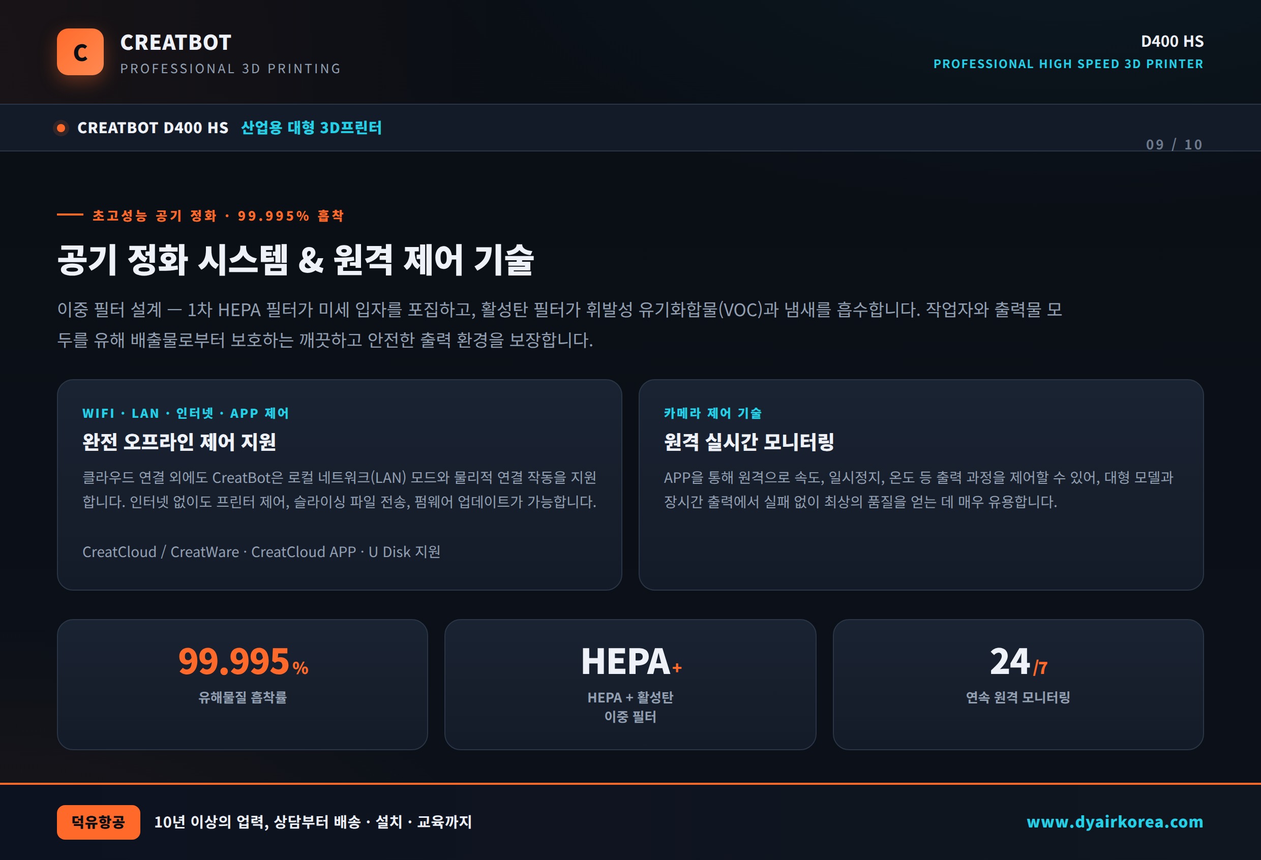 CREATBOT D400 HS, 산업용 대형 3D프린터