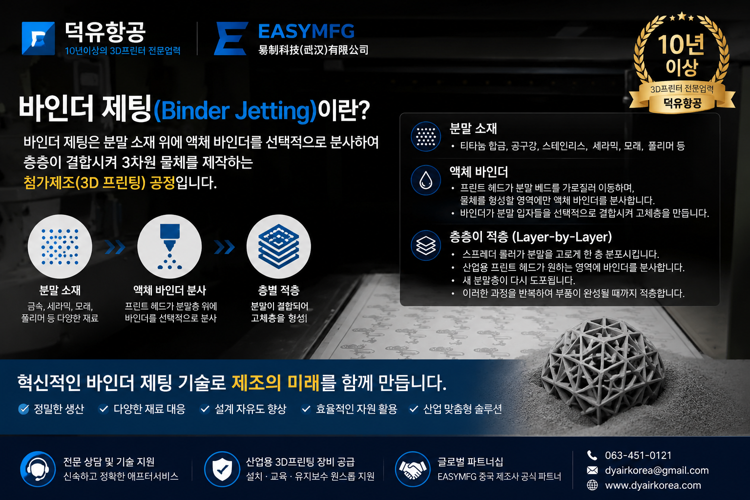 바인더 제팅 3D프린터 EASYMFG