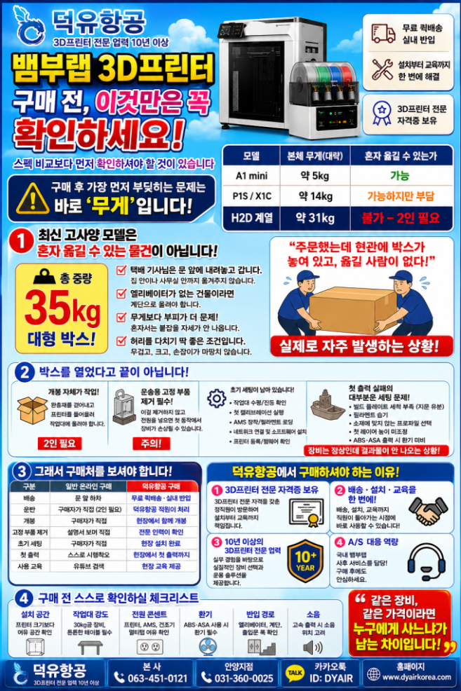 뱀부랩 3D프린터 구매 시 고려해야 할 가장 중요한 사항은 무엇인가? 스펙보다 먼저 확인사항은?