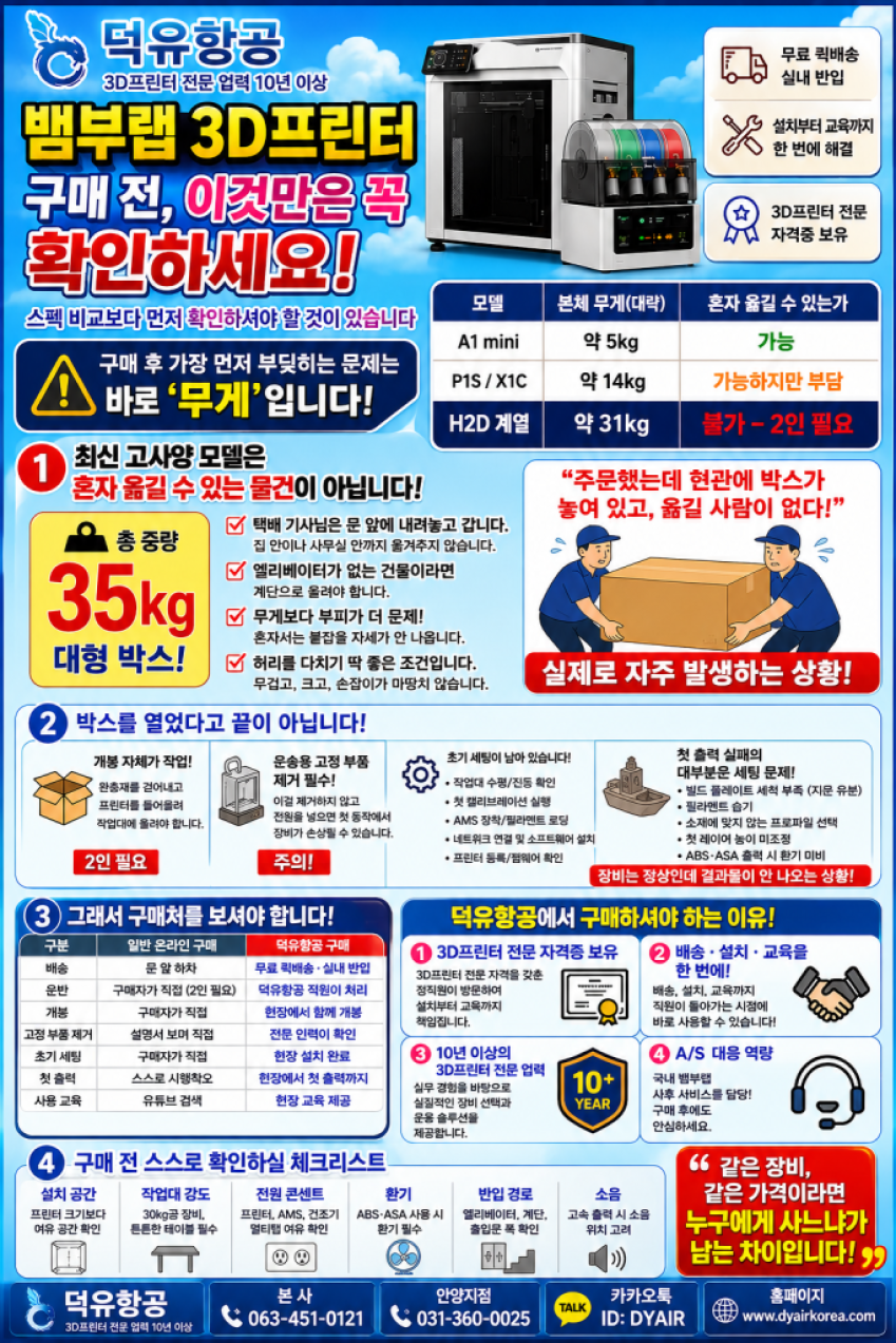 뱀부랩 3D프린터 구매 시 고려해야 할 가장 중요한 사항은 무엇인가? 스펙보다 먼저 확인사항은?
